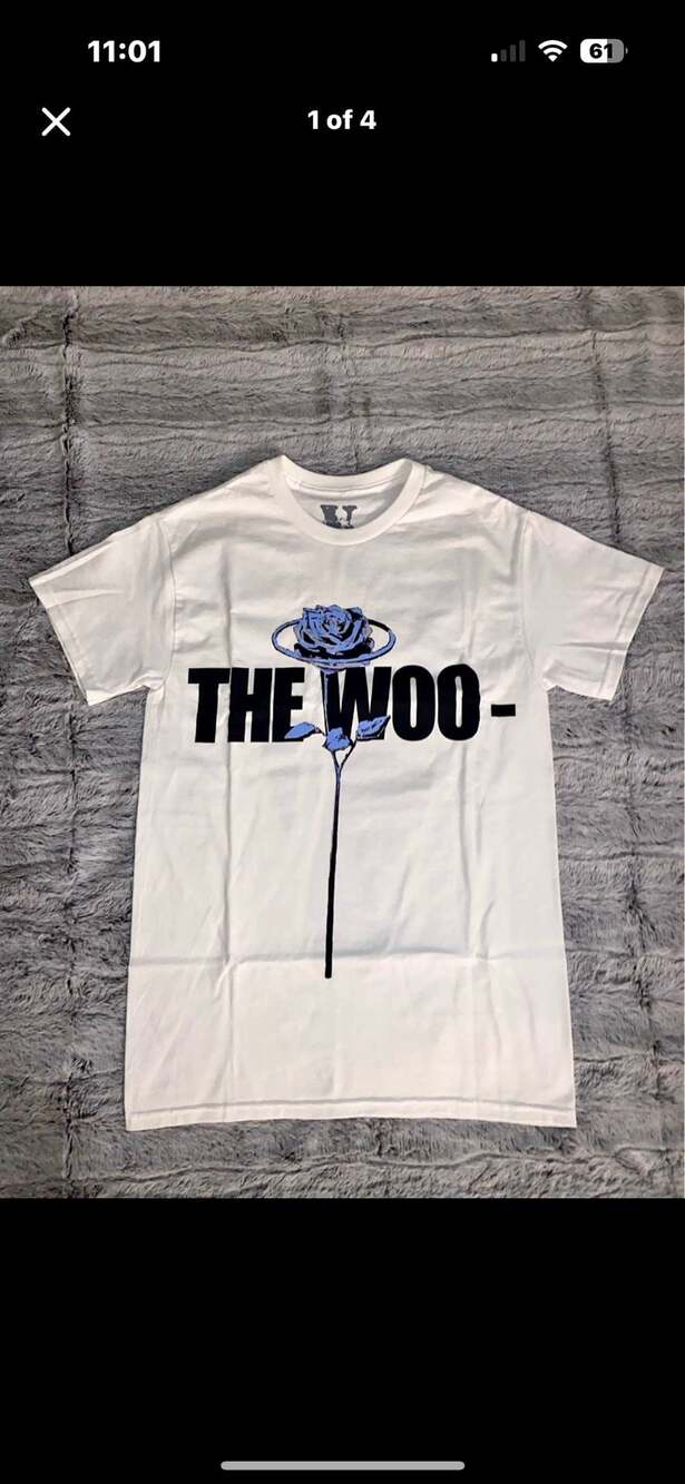 VLONE x Pop Smoke The Woo Rose Print White T-Shirt